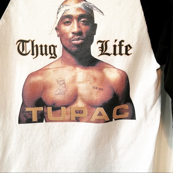 Vintage Tupac Shakur Thug Life graphic baseball tee - Picture 3 of 6